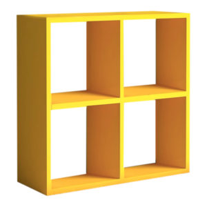 Βιβλιοθήκη Cube Megapap από μελαμίνη χρώμα κίτρινο 60x23x60εκ. 1τεμ