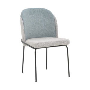 Καρέκλα Dore pakoworld γκρι-γαλάζιο μπουκλέ ύφασμα-μαύρο μέταλλο 50x47.5x82εκ 1τεμ