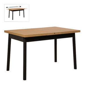 Τραπέζι Jemmy Megapap επεκτεινόμενο από μελαμίνη χρώμα φυσικό - μαύρο 120/153x75x77εκ. 1τεμ