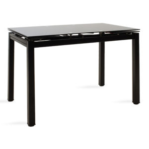 Τραπέζι επεκτεινόμενο Finn pakoworld γυάλινο 8χιλ μαύρο 110-170x70x75εκ 1τεμ