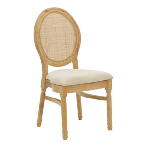 Καρέκλα Canco pakoworld φυσικό rubberwood-φυσικό rattan 50x55x98εκ 1τεμ