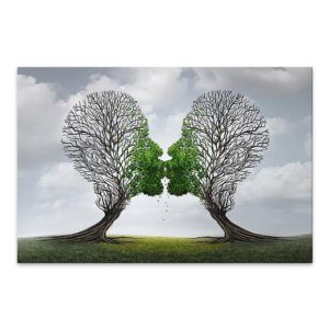 Πίνακας σε καμβά Trees Growing With Love Megapap ψηφιακής εκτύπωσης 75x50x3εκ. 1τεμ