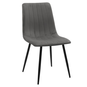 Καρέκλα Noor pakoworld ανθρακί βελούδο-πόδι μαύρο μέταλλο 44x55x86εκ 1τεμ