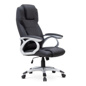 Καρέκλα γραφείου διευθυντική Luca Megapap από τεχνόδερμα χρώμα μαύρο 65x60x118/128εκ. 1τεμ