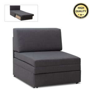 Πολυθρόνα - κρεβάτι Heaton Megapap υφασμάτινη χρώμα γκρι 85x97x88εκ. 1τεμ