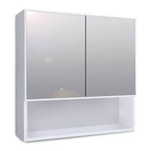 Καθρέπτης μπάνιου με ντουλάπι Minore Megapap από μελαμίνη χρώμα λευκό 70x17x70εκ. 1τεμ