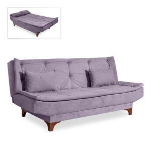 Καναπές - κρεβάτι Lucas Megapap τριθέσιος υφασμάτινος χρώμα γκρι 190x85x85εκ. 1τεμ