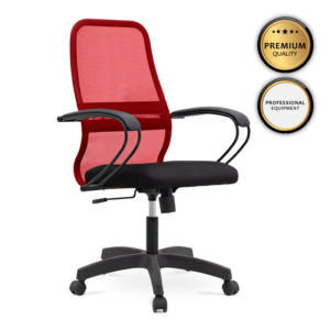 Καρέκλα γραφείου Moonlight Megapap με ύφασμα Mesh χρώμα κόκκινο - μαύρο 66,5x70x102/112εκ. 1τεμ