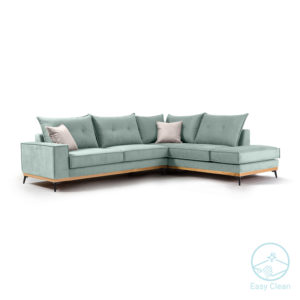 Γωνιακός καναπές αριστερή γωνία Luxury II pakoworld ύφασμα ciel-cream 290x235x95εκ 1τεμ