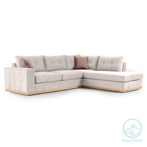 Γωνιακός καναπές αριστερή γωνία Boston pakoworld ύφασμα cream-mocha 280x225x90εκ 1τεμ