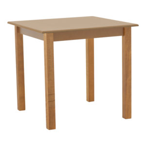 Τραπέζι Zolenio pakoworld μασίφ ξύλο οξιάς με επιφάνεια mdf λούστρο καρυδί 80x80x76εκ 1τεμ