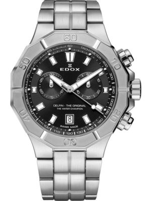 Edox 10113-3M-NIN Delfin Chronograph Mens Watch 43mm 20ATM