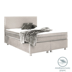 Κρεβάτι Rizko pakoworld διπλό με αποθηκευτικό χώρο κρεμ 160x200εκ 1τεμ