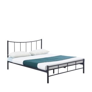 Κρεβάτι Ημίδιπλο ArteLibre ROSE Μαύρο Μέταλλο 208x129x100cm (Στρώμα 120x200cm) 1τεμ