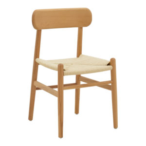 Καρέκλα Thomas pakoworld ξύλο οξιάς φυσικό-έδρα φυσικό σχοινί 44x36x79εκ 1τεμ