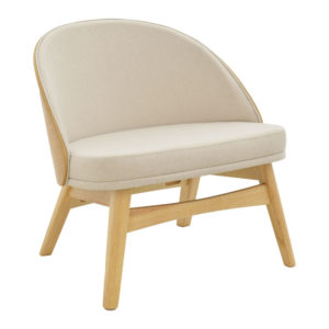 Καρέκλα Sarian pakoworld μπεζ ύφασμα-rubberwood φυσικό πόδι 69,5x71x70.5εκ 2τεμ