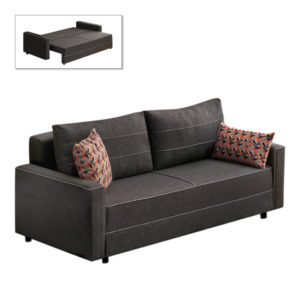 Καναπές - κρεβάτι Ece Megapap τριθέσιος υφασμάτινος χρώμα ανθρακί 215x90x88εκ. 1τεμ