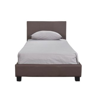 Κρεβάτι ArteLibre AZALEA Σκούρο Καφέ PU 213x98x88cm (Στρώμα 90x200cm) 1τεμ