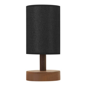 Φωτιστικό επιτραπέζιο Volge Megapap E27 ξύλο/ύφασμα χρώμα μαύρο 15x15x34εκ. 1τεμ