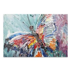 Πίνακας σε καμβά Colorful Butterfly Megapap ψηφιακής εκτύπωσης 90x60x3εκ. 1τεμ