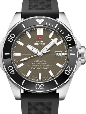 Swiss Military SMA34092.08 Automatic Diver Mens Watch 45mm 100ATM