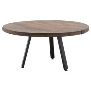 Τραπέζι σαλονιού Zenith pakoworld ξύλο πεύκου 35mm καρυδί Φ80x39εκ 1τεμ