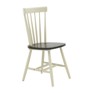Καρέκλα Larus pakoworld φυσικό ξύλo rubberwood ανθρακί-λευκό 50x49x90εκ. 2τεμ
