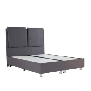 Κρεβάτι ArteLibre GONDRY Με Αποθηκευτικό Χώρο Γκρι Βελούδο (Στρώμα 160x200cm) 1τεμ