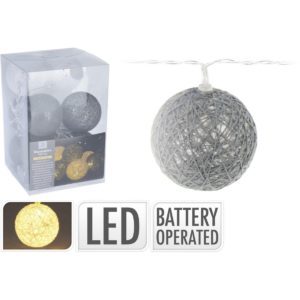 10 LED Μπάλες ArteLibre Φ6cm Θερμό Φως Μπαταρίας 1τεμ