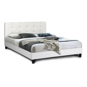 Κρεβάτι Sissy Megapap από τεχνόδερμα χρώμα λευκό 160x200εκ. 1τεμ