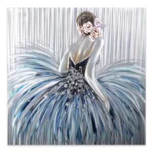 Πίνακας σε καμβά Girl In Pearl Dress Megapap ψηφιακής εκτύπωσης 90x90x3εκ. 1τεμ