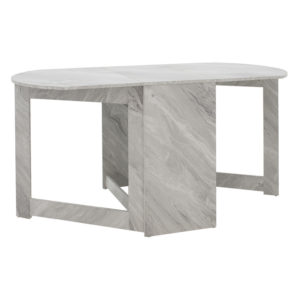 Τραπέζι Nadine pakoworld πολυμορφικό-επεκτεινόμενο χρώμα λευκό μαρμάρου 160x80x76.5εκ 1τεμ