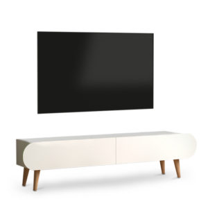 Έπιπλο τηλεόρασης Lotus Megapap από μελαμίνη χρώμα λευκό 120x30x40εκ. 1τεμ