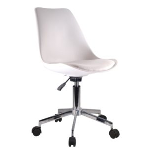 Καρέκλα Γραφείου ArteLibre ΚΥΒΕΛΗ Λευκό PU 48x55x82-92cm 1τεμ
