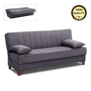 Καναπές - κρεβάτι Victor Megapap τριθέσιος βελούδινος με αποθηκευτικό χώρο σε χρώμα σκούρο γκρι 190x84x90εκ. 1τεμ