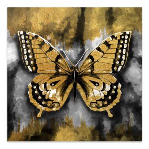 Πίνακας σε καμβά Golden Butterfly Megapap ψηφιακής εκτύπωσης 60x60x3εκ. 1τεμ