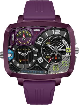 Nubeo NB-6084-06 Mens Watch Odyssey Triple Time-Zone Limited 58mm 5ATM