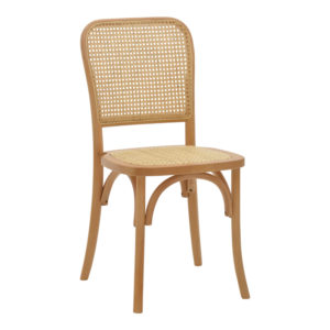 Καρέκλα Kalliope pakoworld φυσικό ξύλο οξιάς-φυσικό rattan 45x50x89εκ 1τεμ