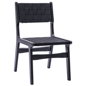 Καρέκλα Ridley pakoworld ξύλο-pu μαύρο 1τεμ