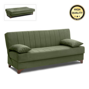 Καναπές - κρεβάτι Victor Megapap τριθέσιος βελούδινος με αποθηκευτικό χώρο σε χρώμα λαδί 190x84x90εκ. 1τεμ