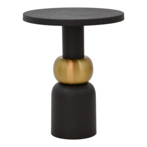 Βοηθητικό τραπέζι Enville Inart μαύρο-χρυσό μέταλλο Φ51x62.5εκ 1τεμ