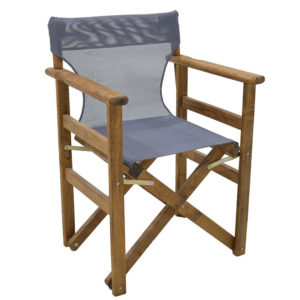 Καρέκλα-πολυθρόνα σκηνοθέτη Retto pakoworld μασίφ ξύλο οξιάς καρυδί-πανί ανθρακί 1τεμ