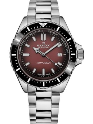 Edox 80120-3NM-BRD Neptunian Automatic Mens Watch 44mm 100ATM