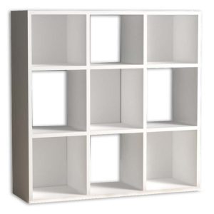 Βιβλιοθήκη Cube Megapap από μελαμίνη χρώμα λευκό 90x30x90εκ. 1τεμ