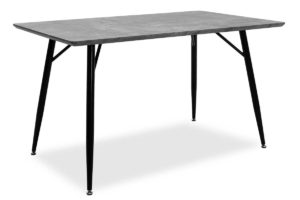 Τραπέζι Conor pakoworld με επιφάνεια MDF χρώμα γκρι cement πόδι μεταλλικό μαύρο 130x80x75,5εκ 1τεμ
