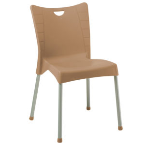 Καρέκλα Crafted pakoworld PP cappucino-αλουμίνιο γκρι 1τεμ