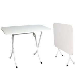 Τραπέζι Αναδιπλούμενο Λευκό Ξύλο/Μέταλλο 60x90cm 1τεμ