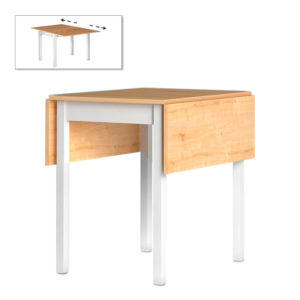 Τραπέζι Katlanir Megapap επεκτεινόμενο μεταλλικό - μελαμίνης χρώμα oak - λευκό 59x78x75 - 117x78x75εκ. 1τεμ