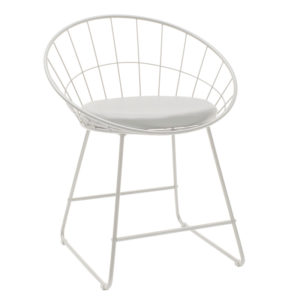 Καρέκλα Seth pakoworld μέταλλο λευκό-μαξιλάρι PVC λευκό 1τεμ