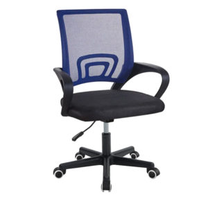 Καρέκλα γραφείου εργασίας Berto I pakoworld ύφασμα mesh μπλε-μαύρο 56x47x85-95εκ 1τεμ
